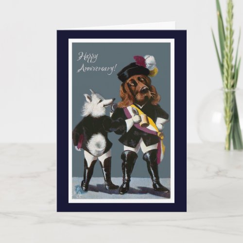 Funny Vintage Dogs Happy Anniversary Card