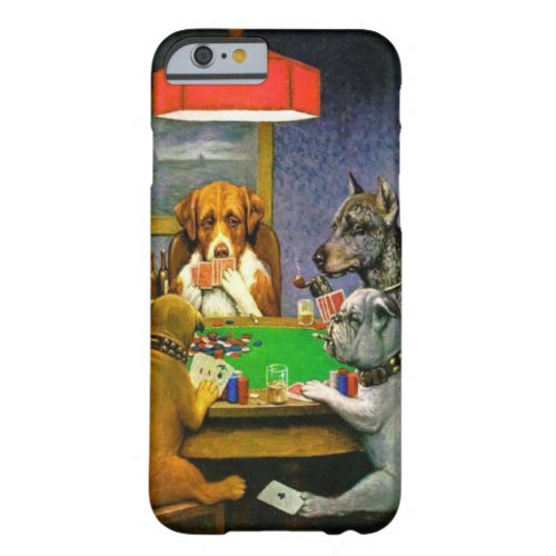 Funny Vintage Dogs Playing Poker Barely There iPhone 6 Case