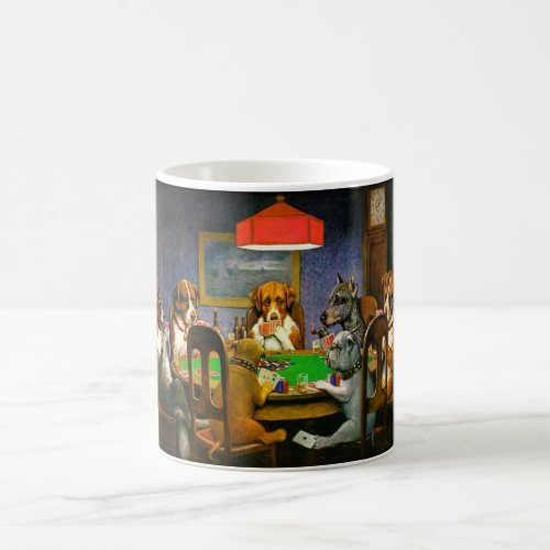 Funny Vintage Dogs Playing Poker Coffee Mug