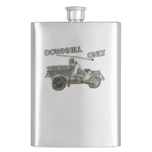 Funny Vintage Downhill Motorcycle Flask