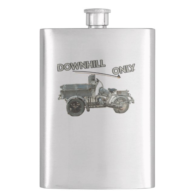 Funny Vintage Downhill Motorcycle Flask (Front)