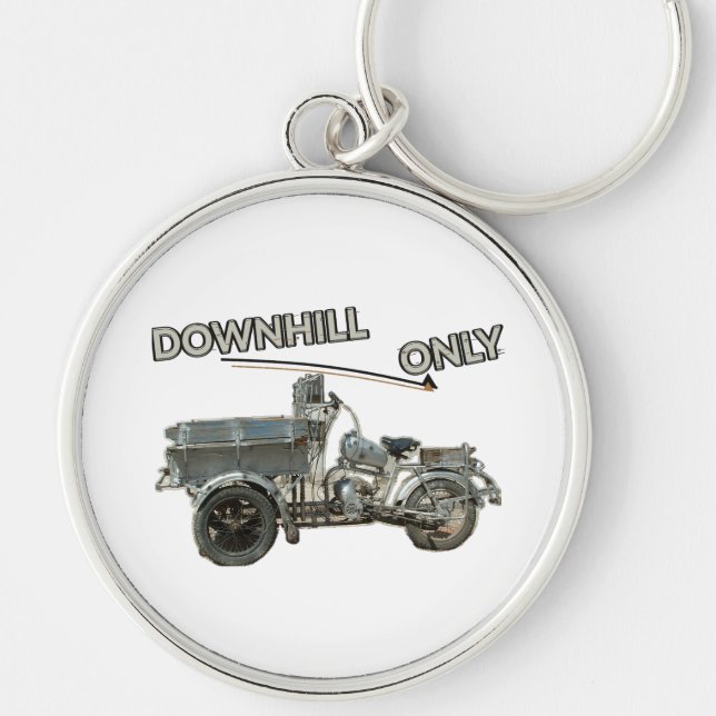 Funny Vintage Downhill Motorcycle Keychain (Front)