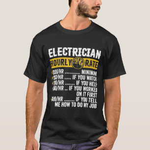Funny Vintage Electrician Apparel, Hourly Rate Men T-Shirt