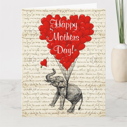 funny vintage elephant mothers day card