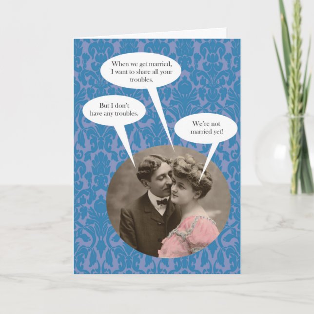 Funny vintage engagement card (Front)