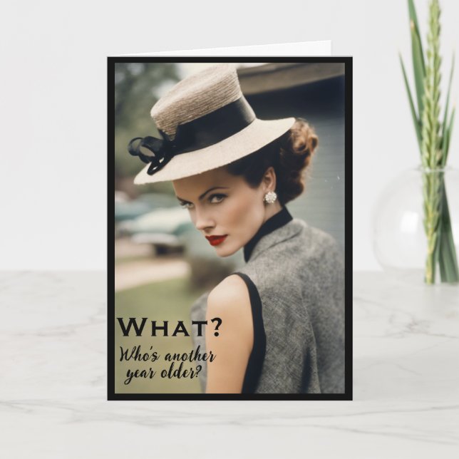 Funny Vintage Fashion BFF Birthday Card (Front)