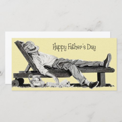 Funny Vintage Fathers Day Sleeping Dad Card