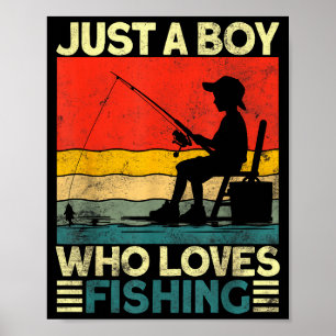 Funny Vintage Fishing Jokes Boys Fisherman B Fi-sh Poster