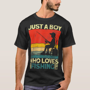 Funny Vintage Fishing Jokes Boys Fisherman B Fi-sh T-Shirt
