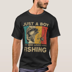 Funny Vintage Fishing Jokes Boys Fisherman B Fi-sh T-Shirt