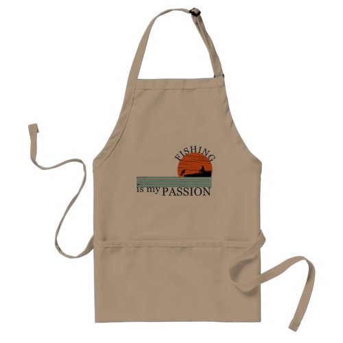 Funny vintage fishing lovers adult apron