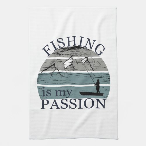 Funny vintage fishing lovers kitchen towel