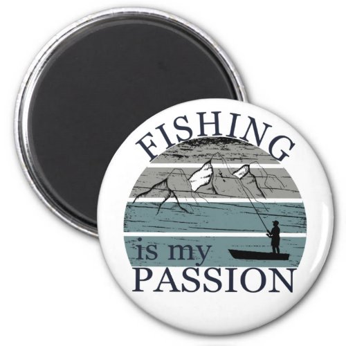 Funny vintage fishing lovers magnet
