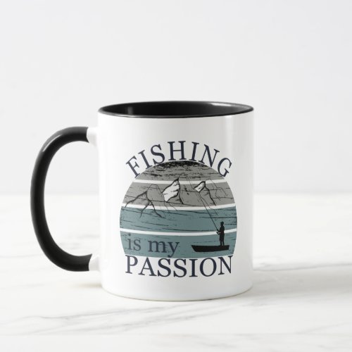 Funny vintage fishing lovers mug
