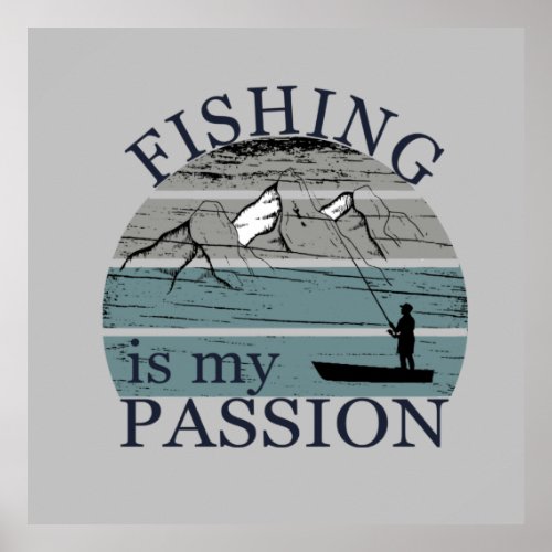 Funny vintage fishing lovers poster