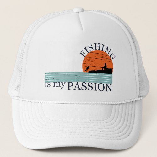 Funny vintage fishing lovers trucker hat