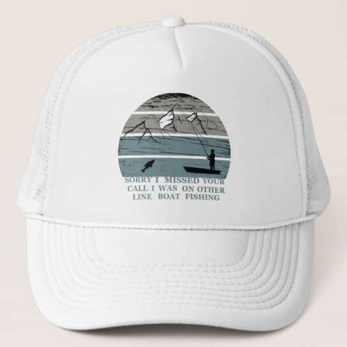 Funny vintage fishing lovers trucker hat