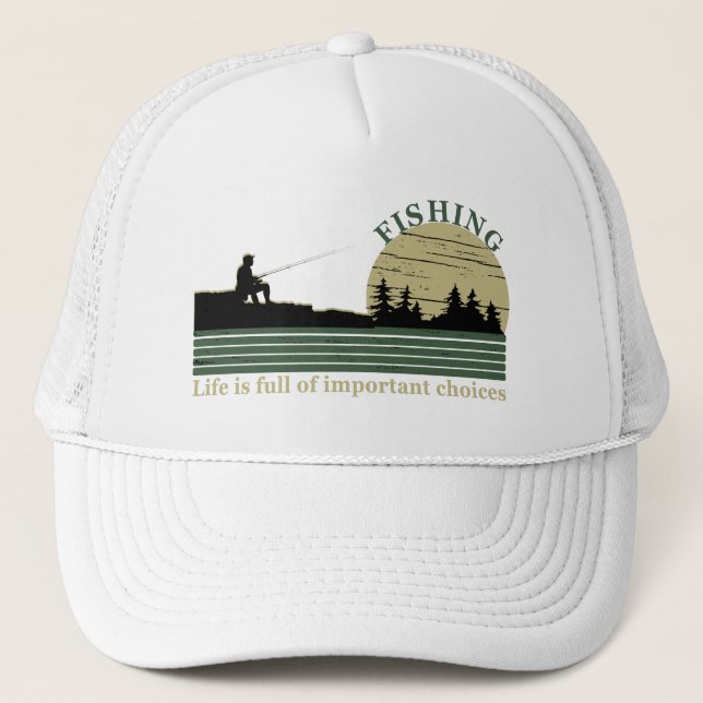 Funny vintage fishing trucker hat (Front)