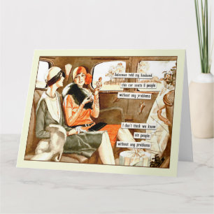 Funny Vintage Friends Greeting  Card