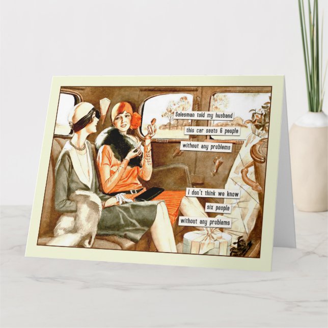 Funny Vintage Friends Greeting  Card (Front)