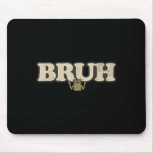 Funny Vintage Frog Attitude Meme - Bruh Frog Mouse Pad