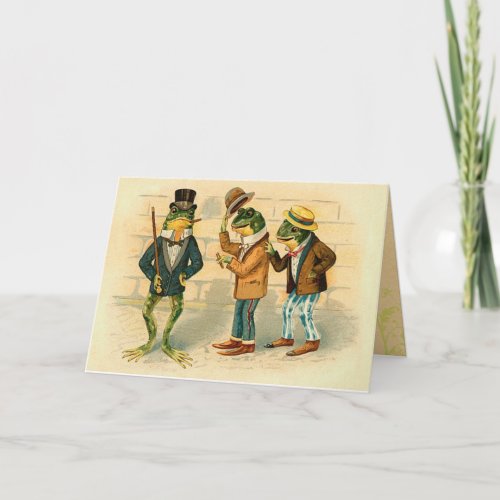 Funny Vintage Frogs Card