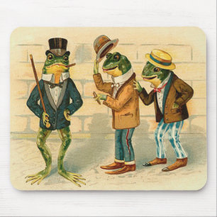 Funny Vintage Frogs Mouse Pad