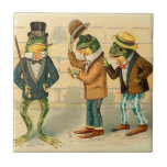 Funny Vintage Frogs Tile at Zazzle