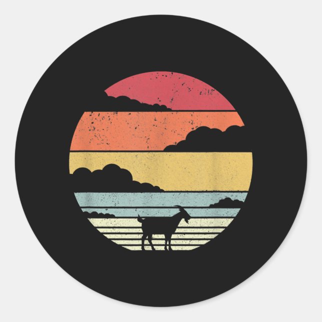 Funny Vintage Goat Gift Classic Round Sticker (Front)