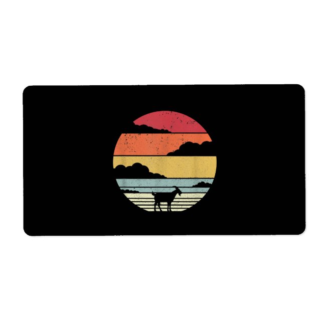 Funny Vintage Goat Gift Label (Front)