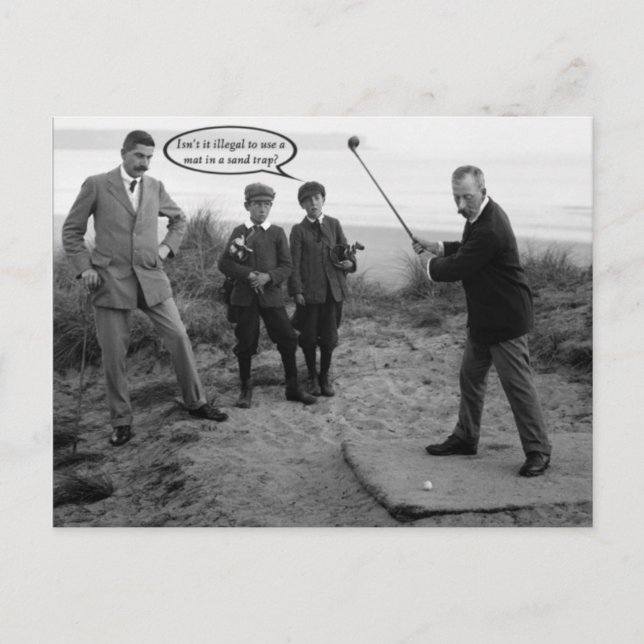 Funny Vintage Golf Postcard (Front)