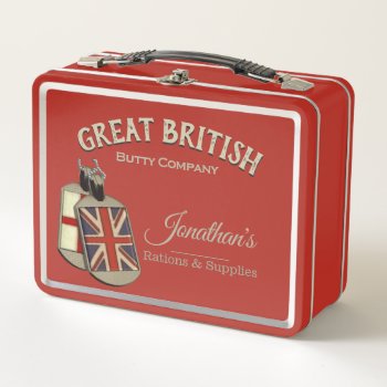 Funny Vintage Great British Butty Company Metal Lunch Box by EnglishTeePot at Zazzle