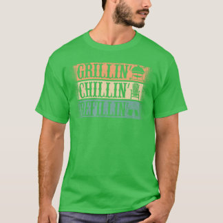 Funny Vintage Grill Dad Grilling Chilling Refillin T-Shirt