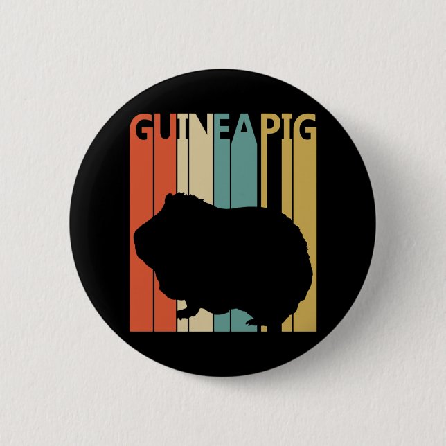 Funny Vintage Guinea Pig Button (Front)