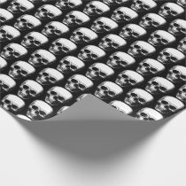 Funny vintage Halloween horror skulls festive Wrapping Paper