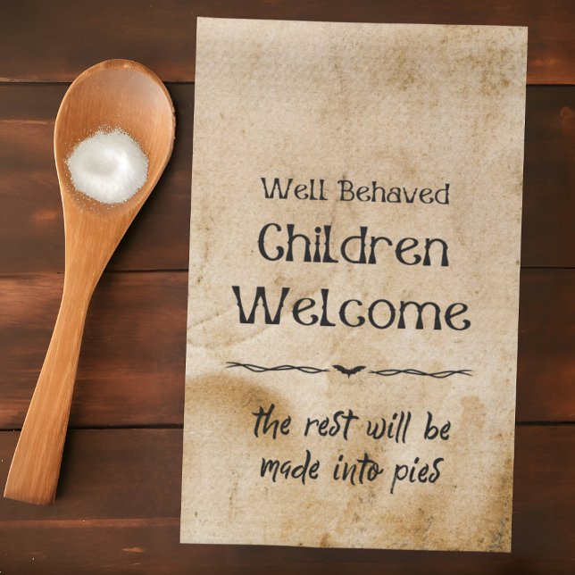 Funny Vintage Halloween Welcome Children Kitchen Towel (Creator Uploaded)