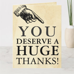 Funny Vintage Hand Giant Thank You