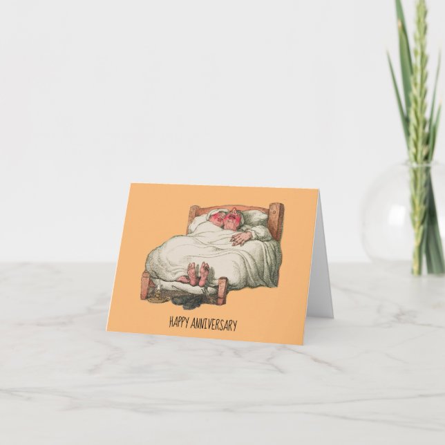 Funny Vintage Happy Anniversary Card (Front)