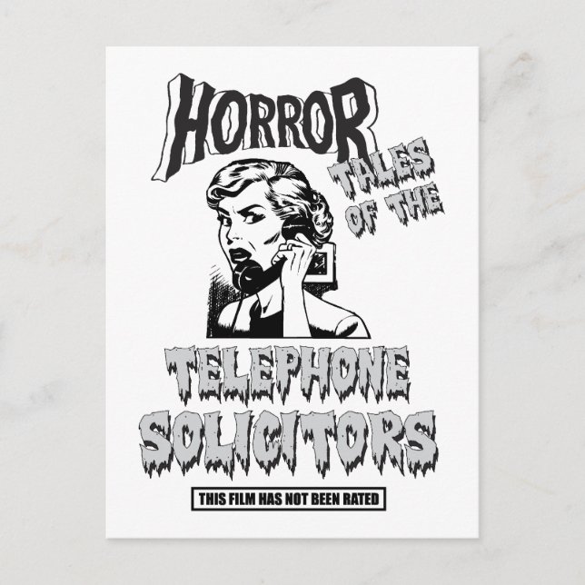 Funny Vintage Horror Movie Postcard (Front)