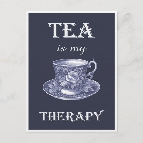 Funny Vintage Hot Tea Is My Therapy Postcard