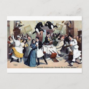 Funny Vintage House Party Postcard by EDDESIGNS at Zazzle