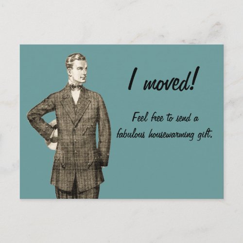 Funny Vintage I Moved Announcement Postcard