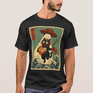 Funny Vintage Japanese Anime Cat Gamer Ramen Ufo G T-Shirt