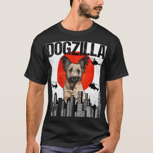 Funny Vintage Japanese Dogzilla Skye Terrier  T_Shirt