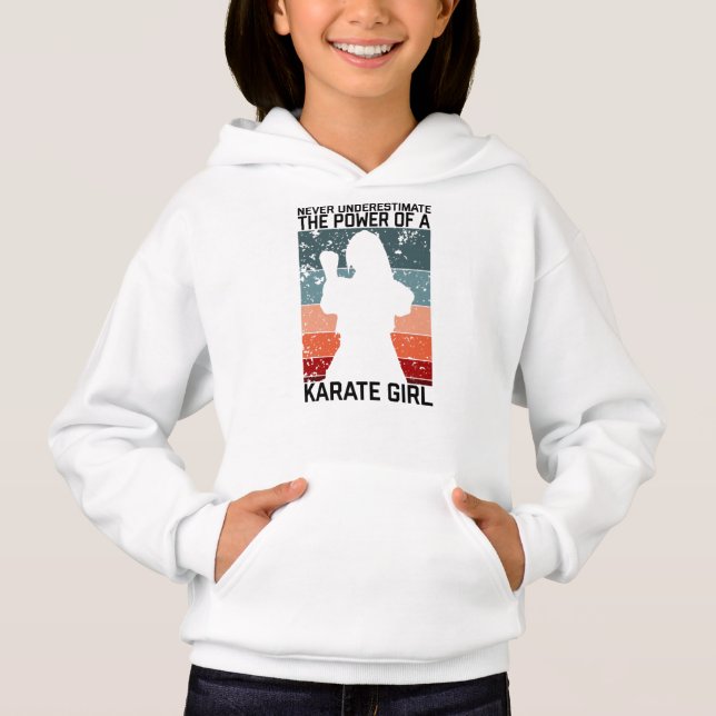funny vintage karate girl quote sayings. hoodie (Front)