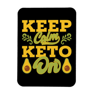Funny Vintage Keep Calm and Keto on Funny Quote  Magnet