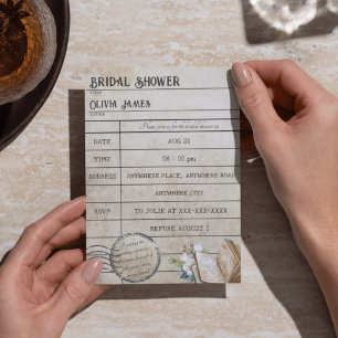 Funny vintage library card books bridal shower