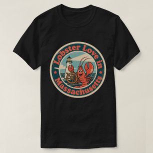 Funny Vintage Massachusetts Lobster Lighthouse T-Shirt