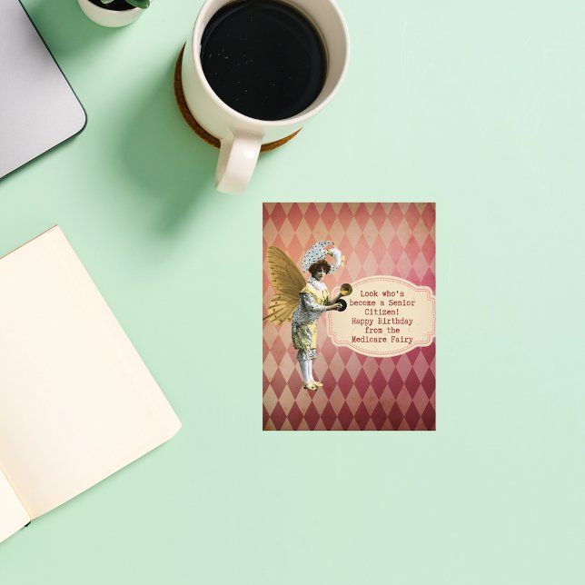 Funny Vintage Medicare Senior Birthday Postcard (Creator Uploaded)