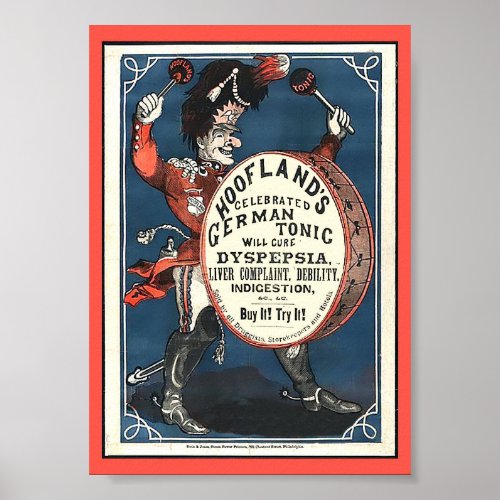 Funny Vintage Medicine Hooflands German Tonic cpy Poster